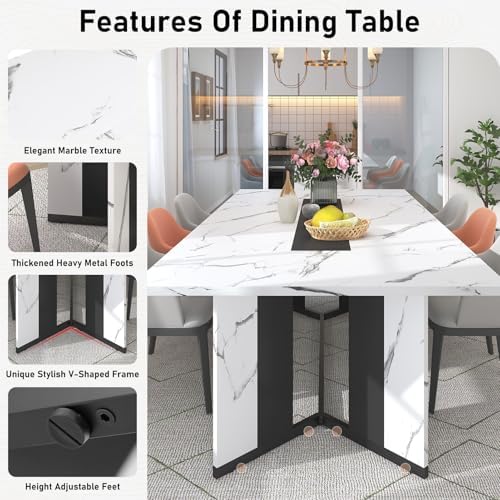 Hlivelood 78Inch Large Dining Table for 6 8 People,Wooden Rectangular Kitchen...