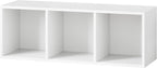 IOTXY DIY Modular Cube Bookcase - CubeXY Customizable Stackable Expandable Basic Shelving Units, 3-Cube Wooden Open Bookshelf for Fabric Storage Bin Organizer, White