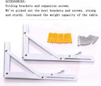 Wall Mounted Folding Table,White Floating Desk for Small Spaces,Stainless Steel Bracket Laundry Folding Table,Wall Folding Desk,Home Bars and Dining Establishments(100x50cm/39.4"×19.7")