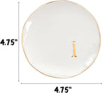 COLLECTIVE HOME - Ceramic Jewelry Tray, Decorative Trinket Dish for Rings Earrings Necklaces Bracelet Watch Keys, Birthday Mother's Day Christmas Gift for Women, 4.75", Glossy (l)