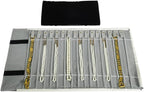 Portable Jewelry Roll Untangled Secure Necklace Travel Storage Bag Displays Holder 16 Chain (Black and Gray)