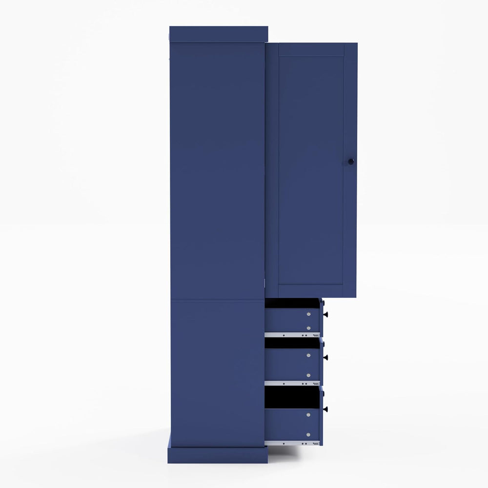roomfitters 77 Inch Farmhouse Kitchen Pantry Cabinet with 8 Door Shelves and ...