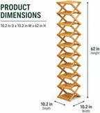 8/9/10-Tier Folding Shoe Rack| Bamboo Wooden Shoe Organizer| Entryway Bedroom Shoe Shelf| Ventilated & Space-Saving