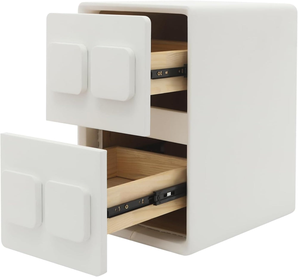 Modern Minimalist End Table, with 2 Drawers Bedside Table, Bedside Nightstand...