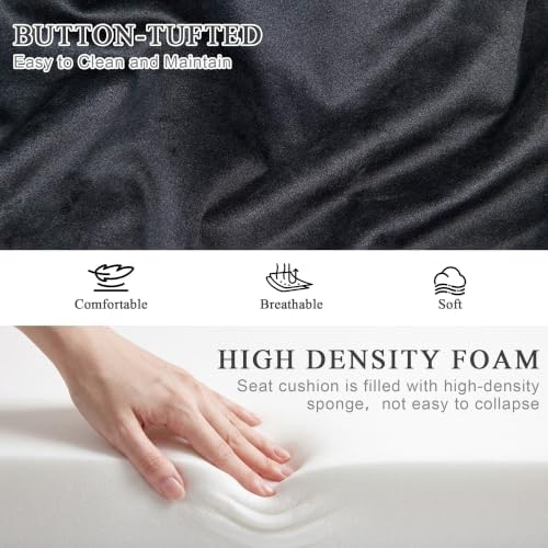 DUHOME Button-Tufted Ottoman Bench, Upholstered Bedroom Benches Velvet Footre...