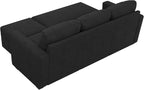 HONBAY Modular Sectional Sleeper Sofa with Pull Out Bed, L Shaped Couch with Storage Seat, Modular Sectional Couches for Living Room - Black