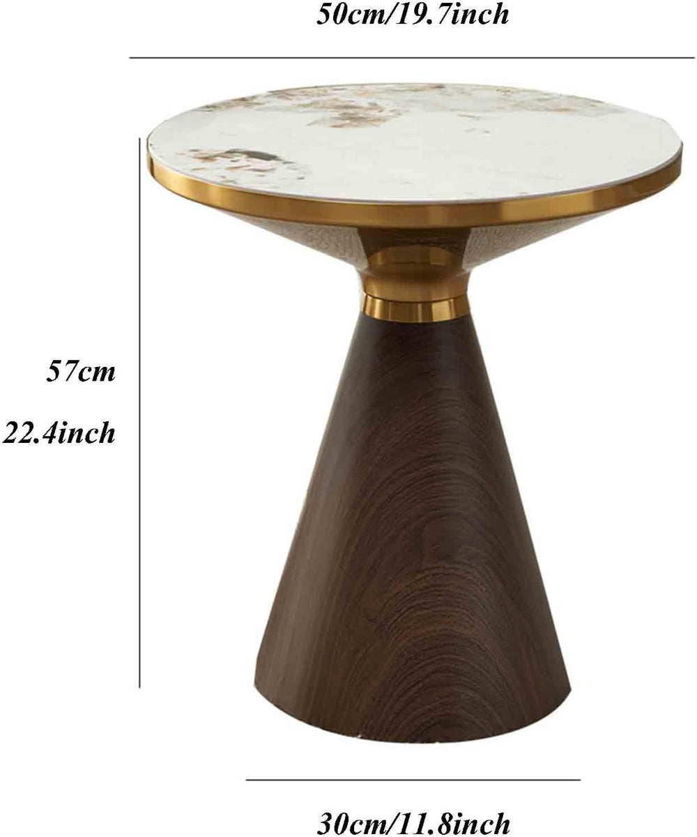 Round Coffee Table Circle Side End Tables for Living Room, Night Stand Tea Ta...