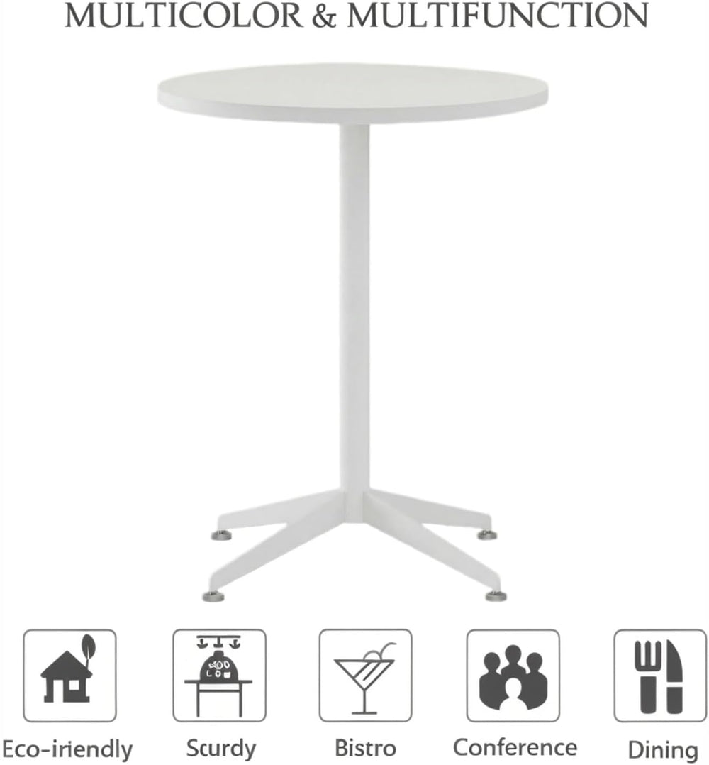 Small Round Pedestal Dining Table for 2-23.6" Modern White Kitchen Table...