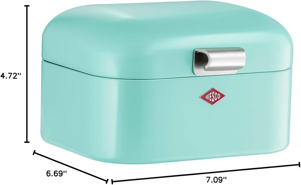 Wesco Grandy Mini Storage Box 17.0 x 18.0 x 12.0 cm, Powder-Coated Sheet Steel, powder-coated sheet steel, mint, 17.0x18.0x12.0 cm