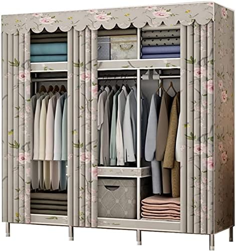 Portable Wardrobe Cloth Wardrobe Bedroom Closet,Open Metal Assemble Wardrobe ...