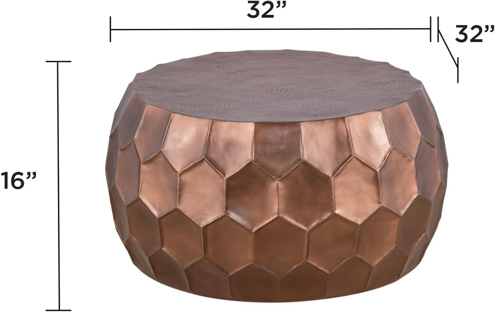 Round Aluminum Material 32" Coffee Table and 21" Height End Table S...