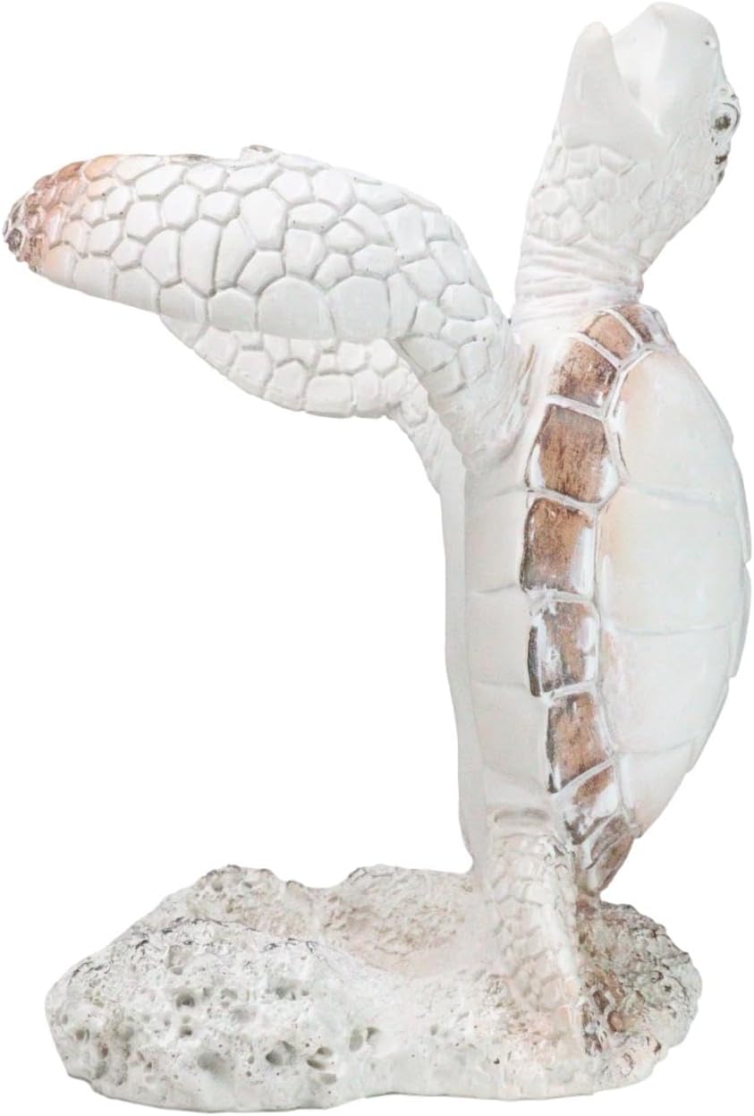 Ebros Gift Nautical Coastal Dancing Antique White Sea Turtle Wine Bottle Hold...