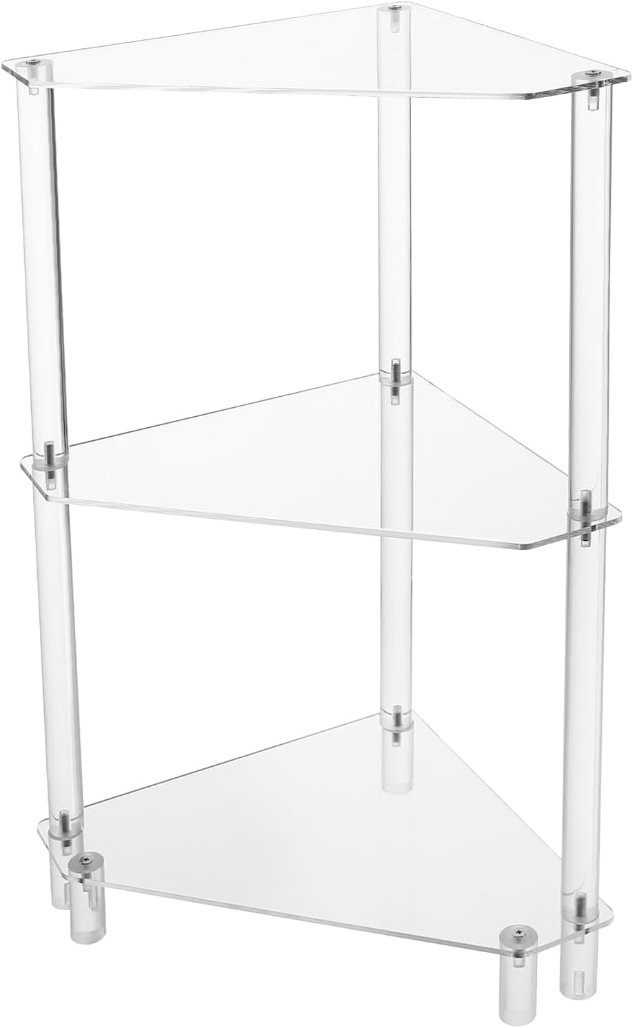 DYNAMI Clear Acrylic Side Table,3 Tier Triangle End Table Small Corner Accent...