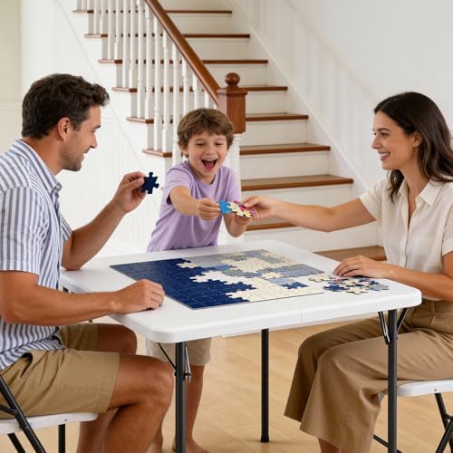 Folding Table, 36 Inch Square Foldable Card Table with Carrying Handle, Heavy...