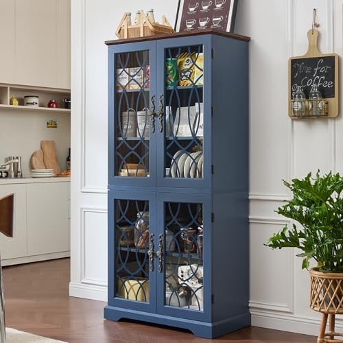 Joaxswe 67" Tall Pantry Cabinet Set of 3, Vintage Kitchen Pantries Cabin...