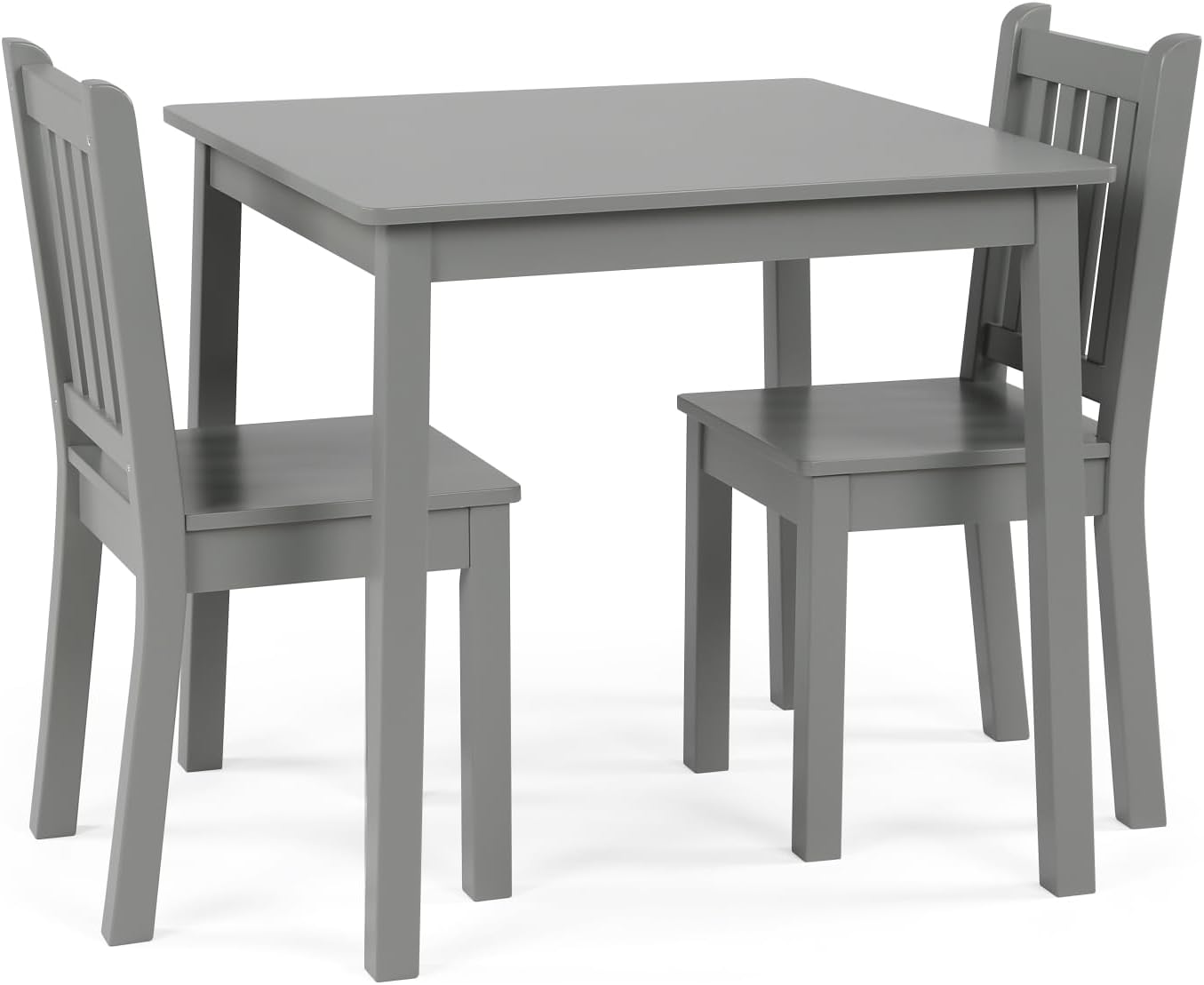 Humble Crew Toddler Table and Chair Set for Kids, Wood Activity Furniture | Sturdy 3 piece playroom or bedroom desk, perfect size for crafts, snacks, homework, and learning, includes 2 matching seats