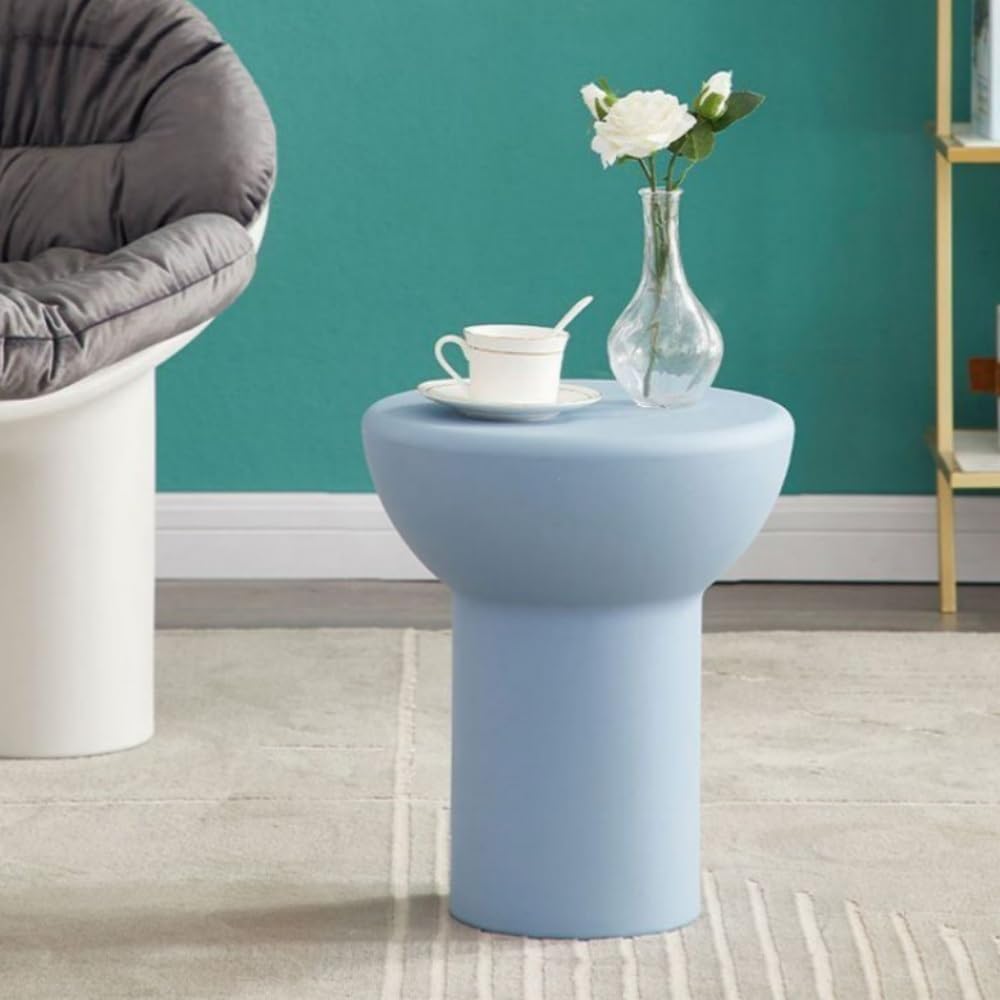 PE Creative Sofa Side Table, Modern Round End Table for Indoor or Outdoor, Mu...