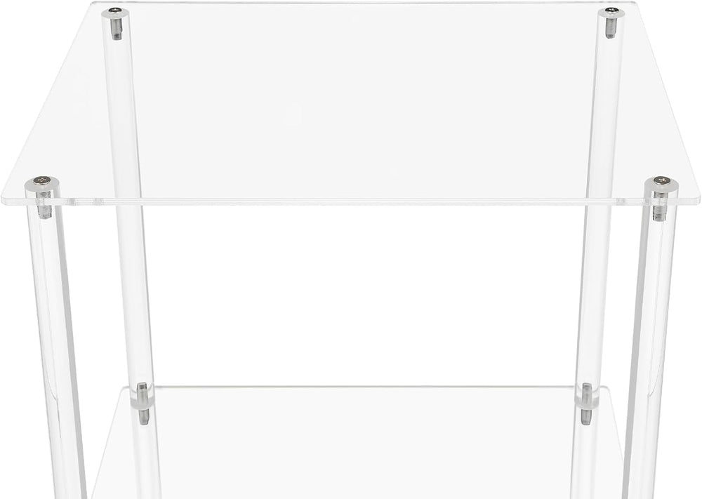 3-Tier Acrylic Record Player Stand, Clear Vinyl Record Storage Table with 11 ...