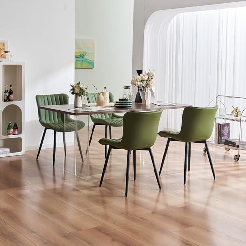 YOUNUOKE Dining Chairs Set of 2 Mid-Century Modern Kitchen Chair Green