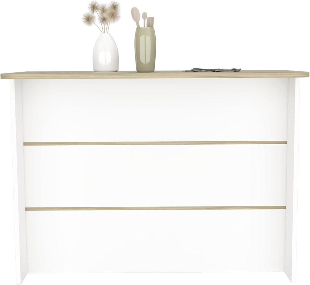 Kitchen Island with Two-Tier Storage Shelf and Workstation, White | Two-tier ...