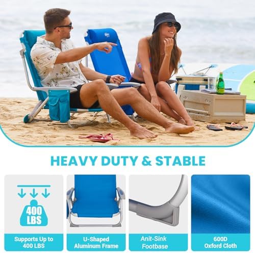#WEJOY Beach Chairs for Adults,Reclining Adjustable 4 Position for Outdoor