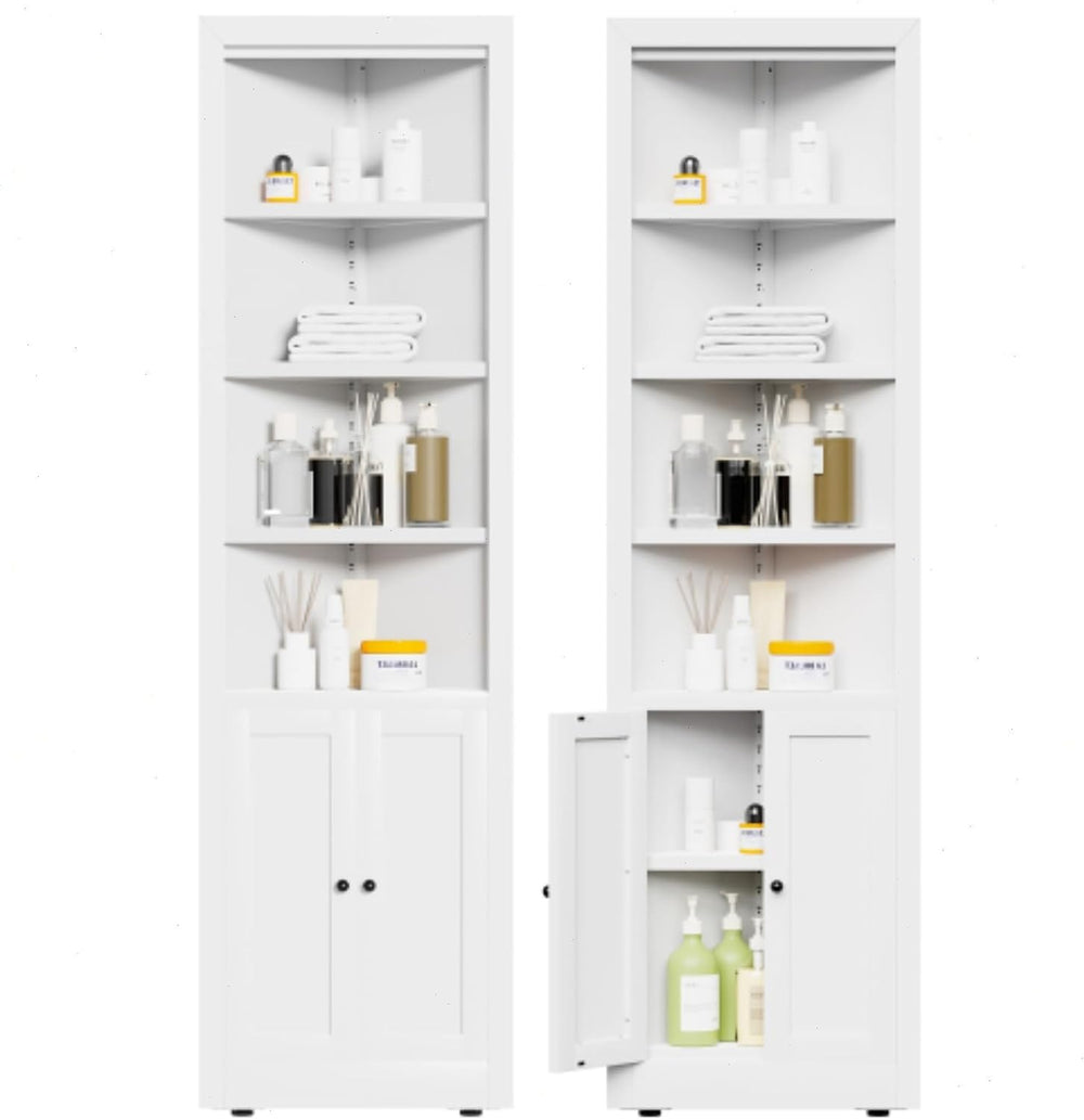 Metal Pantry Storage Cabinet with 4 Adjustable Shelves, 71" Tall Corner ...
