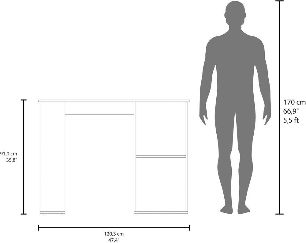 Kitchen Island with 1 Door and Open Storage, White and Natural Oak | Combines...
