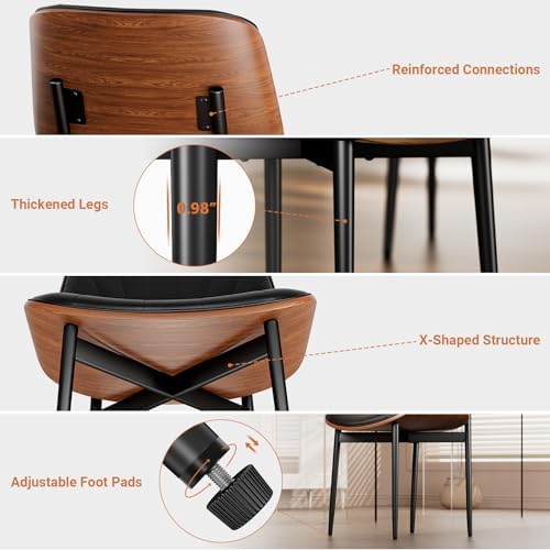 YaFiti Dining Chairs Set of 2, Mid Century Modern PU Leather Kitchen Chairs |...