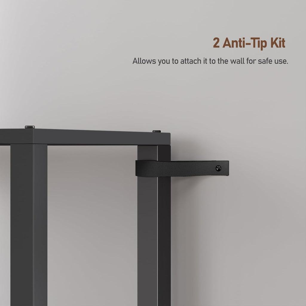 TUTOTAK Bookshelf, 6-Tier Tall Book Shelf, Narrow Bookcase for Small Space, DIY Stackable Bookshelf, for Living Room, Office, Study, Entryway, Industrial, Black BS01BK006
