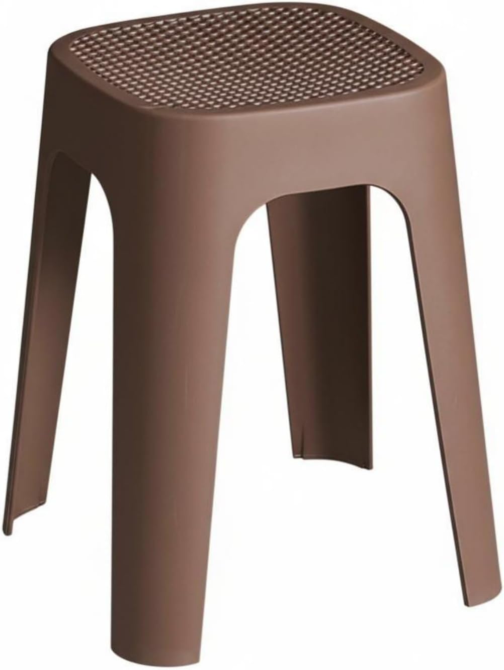 Yajuyi Stool Square Stool Stackable Household Stool Dining Chair with PP Frame and Non Slip Rubber Bases Suitable for Home Seating Dining Compact Apartments, Caramel