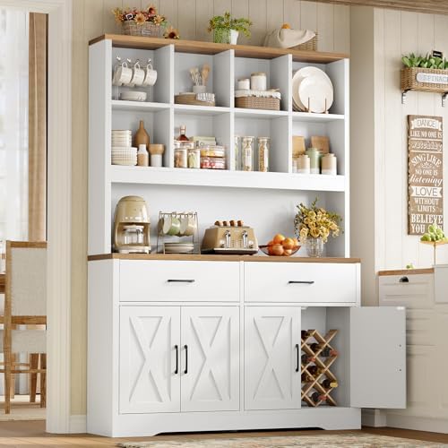 TEENFON Bookshelf and Bookcase, 5 Tier Floor Standing Bookshelves, Large Book...