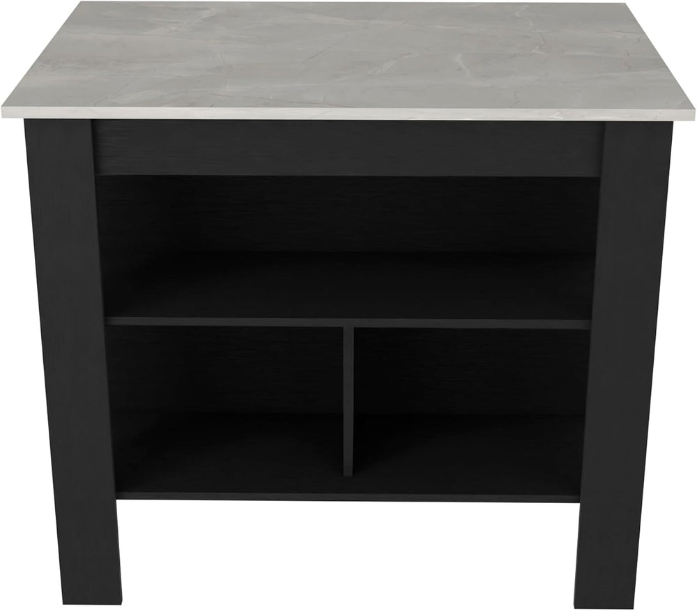 Kitchen Island with Three Concealed Shelves Multicolor | Three concealed stor...