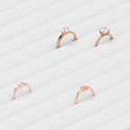 White Jewelry Ring Display Tray PU Leather Ring Earrings Display Organizer Tray