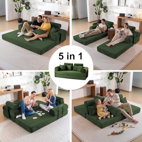 79" Convertible Futon Sofa Bed,High Back Couch for Living Room | 5-in-1 ...