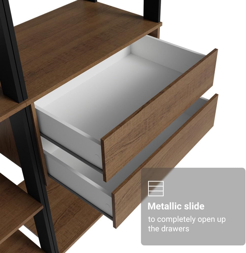 Madesa Kitchen Pantry Storage Rack with 2 Drawers and Open Shelves 51" L...