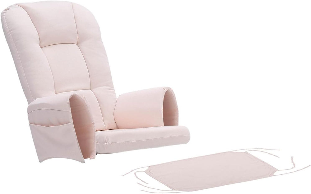 5 PCS Glider Rocker Cushions Set with Ottoman Cover & Storage Pocket - Th...