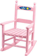 Custom Space-Themed Children's Rocking Chair, Durable Wood - Measures 14 | 1/2" Wide x 11 1/2" Deep; 22 1/2" Overall Height, Pink Font