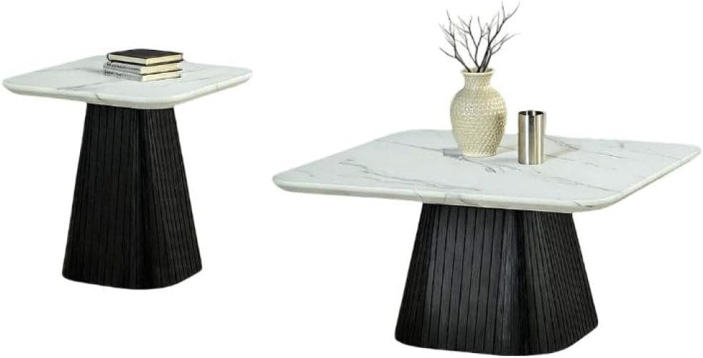 Contemporary Style 3pc Table Set Black Finish