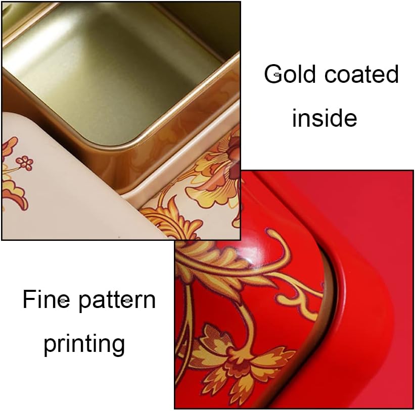 3 Pcs Tea Tin Canister Mini Tea Storage Box Rustproof Square Coffee Tea Sealed Box for Store Crafts Snacks Candy and Tea