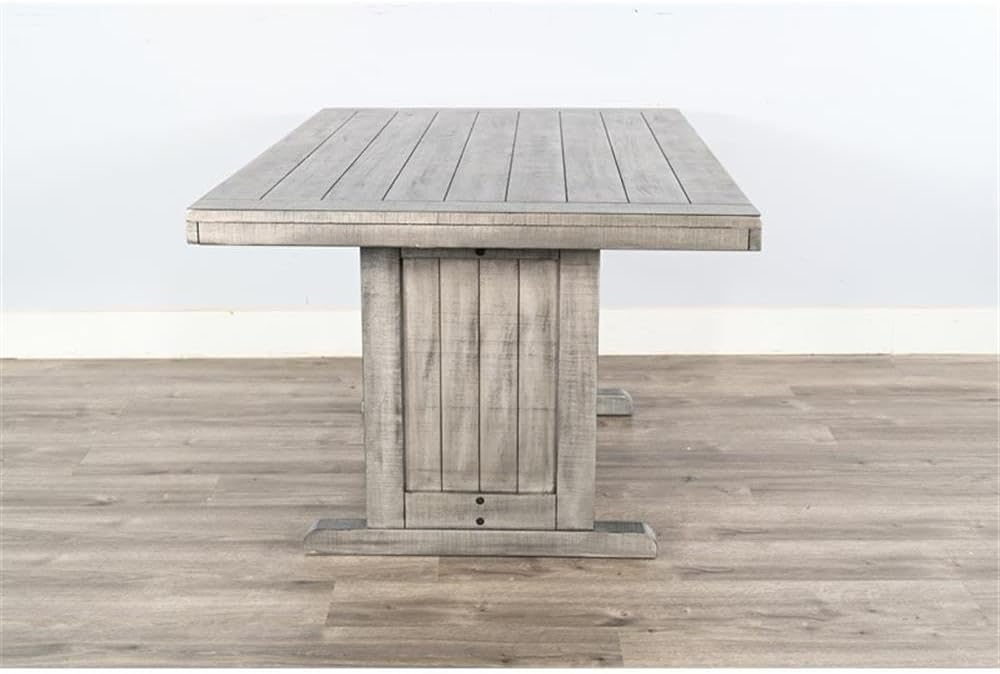 Pemberly Row Contemporary Wood Rectangular Dining Table, Gray Finish, 30'...