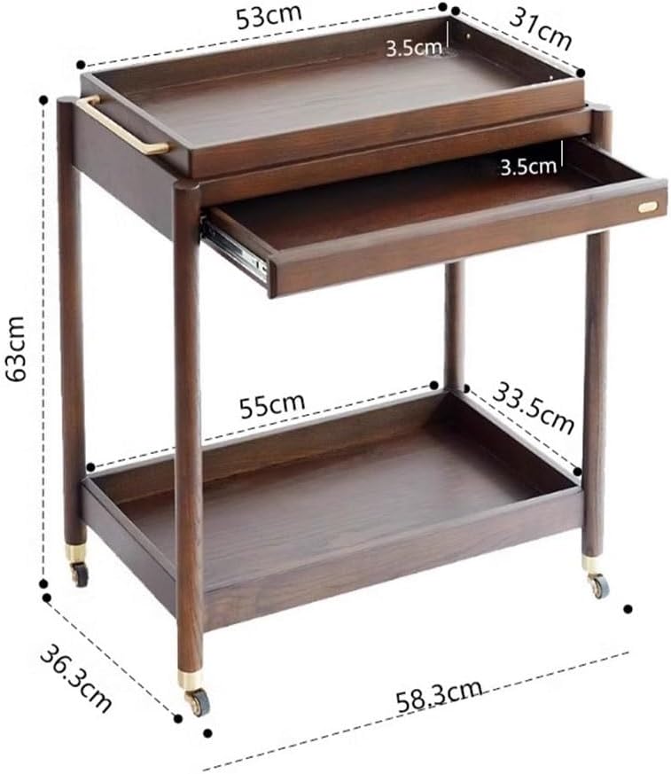 Minimalist Side Table Retro Country Style Small Trolley Movable Sofa Side Tab...