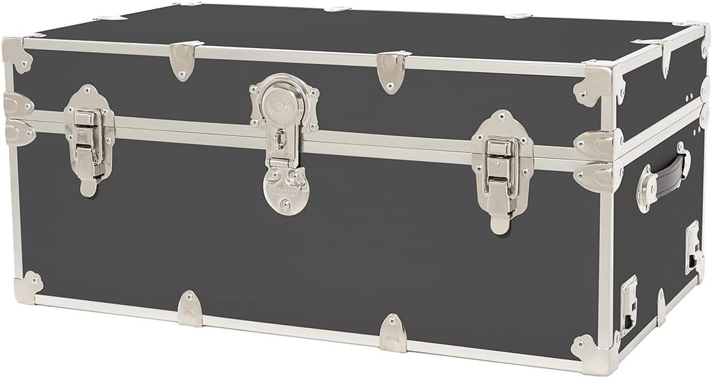 Rhino Classic Large Trunk for Camp & College, Dorm Storage Footlocker Chest | 32"L x 18"W x 14"H, 1500+ lb Capacity, Baltic Birch Plywood, Nickel Plated Steel, Lockable