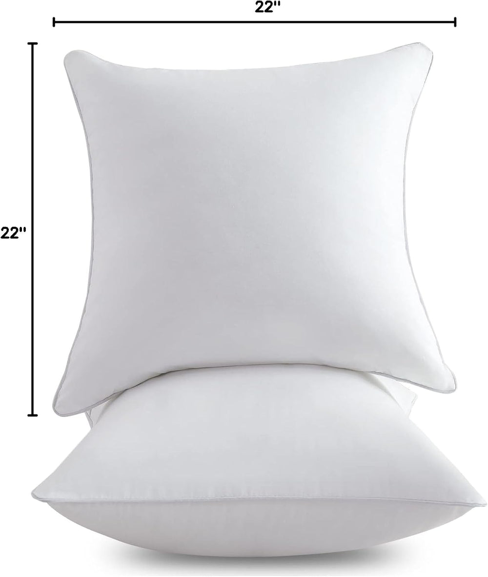 FAVRIQ 22 x 22 Throw Pillow Inserts with 100% Cotton Cover Square Cushions fo...