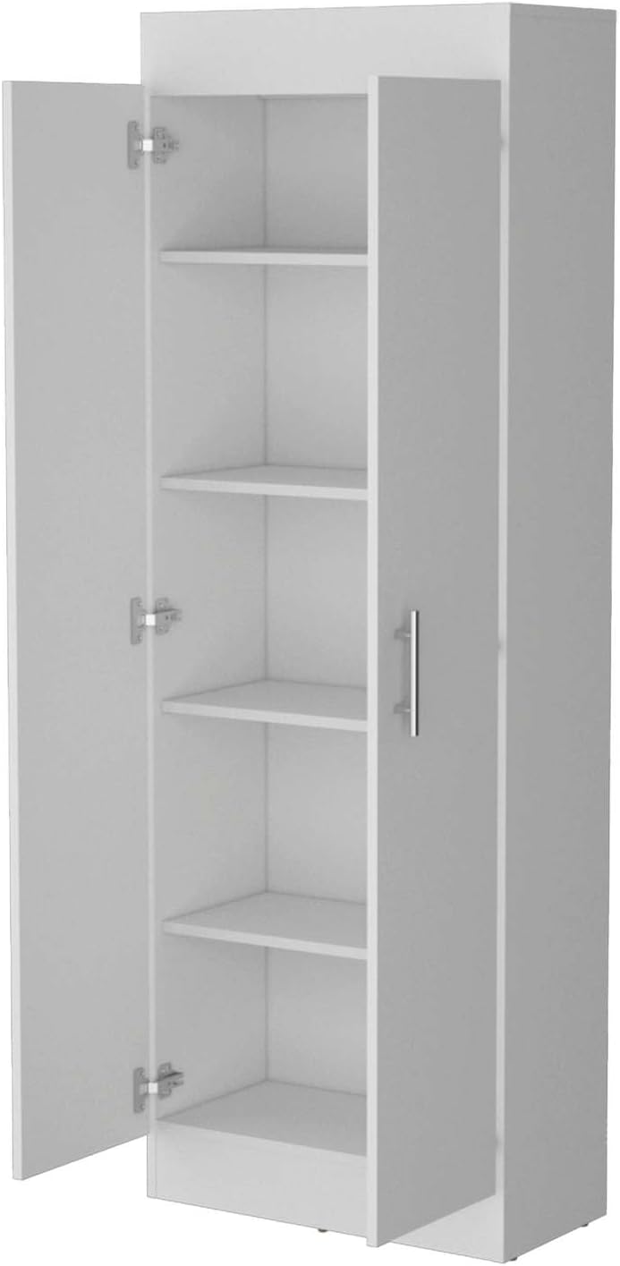 White 5-Shelf Storage Pantry Cabinet