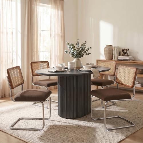 GrandNoor Natural Rattan Dining Chairs Set of 2, Cesca Design Kitchen Chair