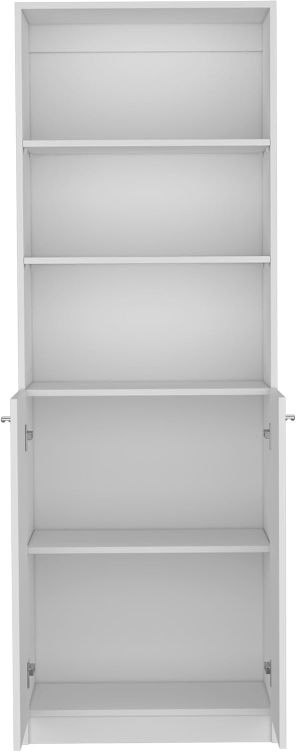Kitchen Pantry Cabinet,Wooden Cupboard Credenza Cabinet with 3 Open Shelves &...