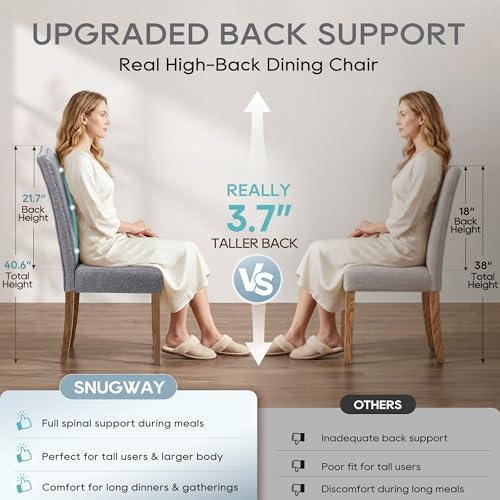 Upholstered Dining Chair Modern Stylish Kitchen Diner Fabric Set of 6