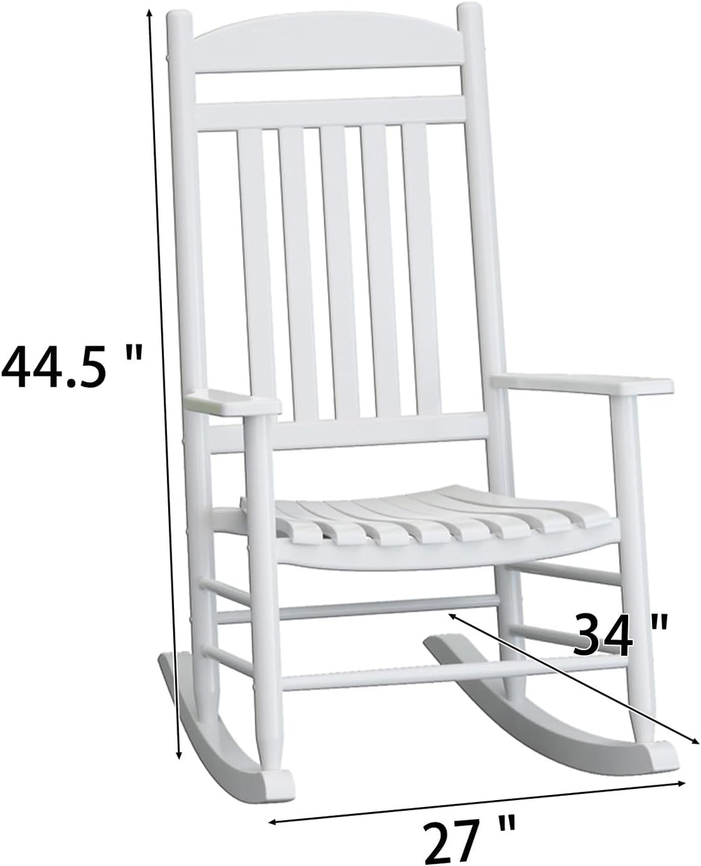 Wooden Outdoor Rocking Chair, Weatherproof Oversized Rocking Chair, Heavy Dut...