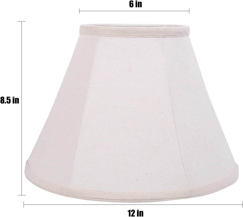 KD Lamp Shades Set of 2, 6x12x8.5 inch Natural Linen Lamp Shades for Table La...
