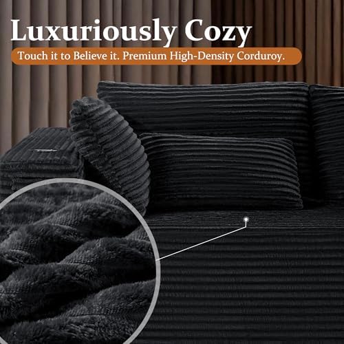 108" Oversized Cloud Sectional Couch, Comfort U Shaped Couch for Living ...